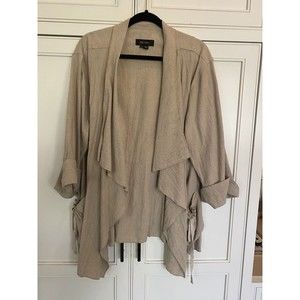 Karen Kane Waterfall Open Cardigan Jacket  Sand Tan  Women's 1X